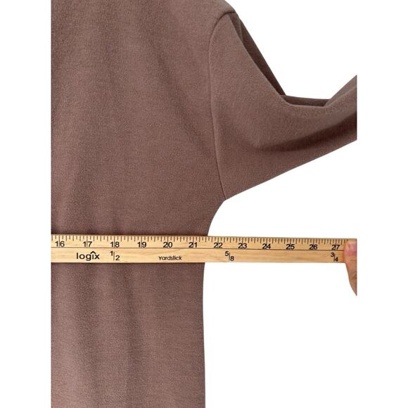 Microfleece Mock Neck Top Taupe Cozy Stretch Soft Large Target - Picture 4 of 5